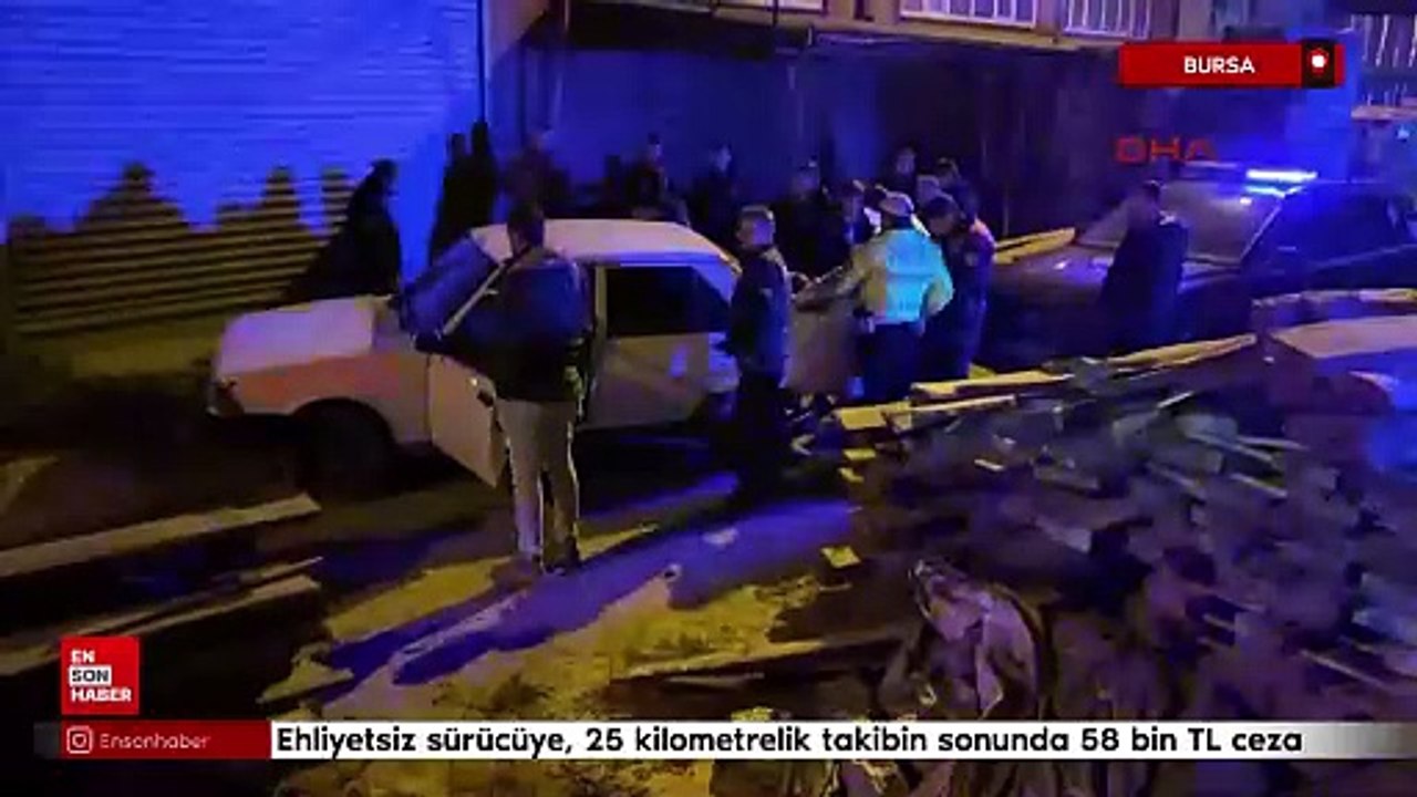 Bursa'da 25 kilometrelik takibin sonunda 58 bin TL ceza