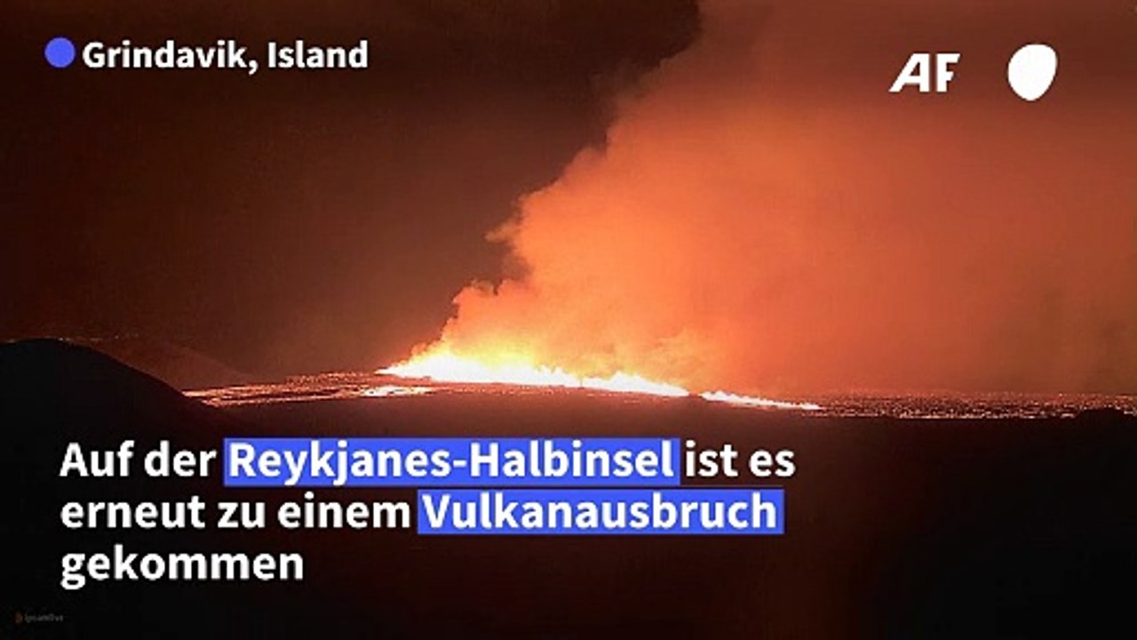 Vulkan in Island speit wieder Lava - Dorf evakuiert