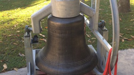 Church bell silent for 150 years ringing again after family ship it to Australia