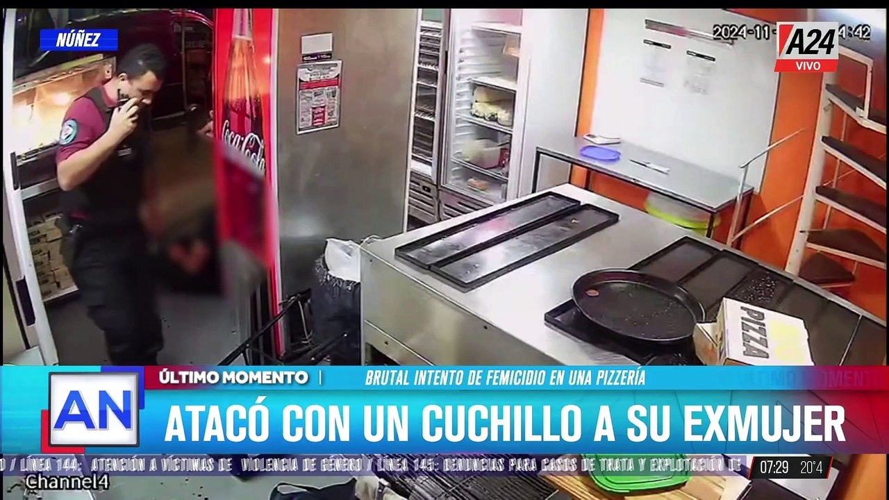 Núñez: brutal intento de femicidio en una pizzería, atacó con un cuchillo a su exmujer