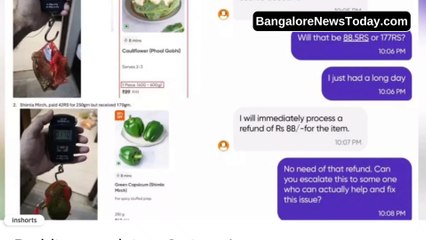 Swiggy Instamart sent underweight order, says " Buy from local vendors' // Bangalore News Today