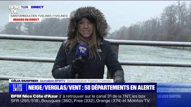 Yvelines: les paysages commencent à blanchir après les premières chutes de neige, jusqu'à 10 cm attendus localement