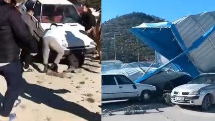 Fırtına bir anda her şeyi uçurdu: İki kişinin durumu ağır