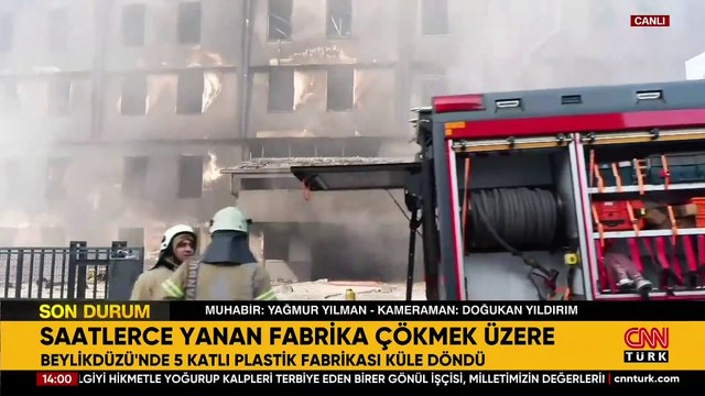 SAATLERCE YANAN FABRİKA ÇÖKMEK ÜZERE! Beylikdüzü'nde 5 katlı plastik fabrikası küle döndü…