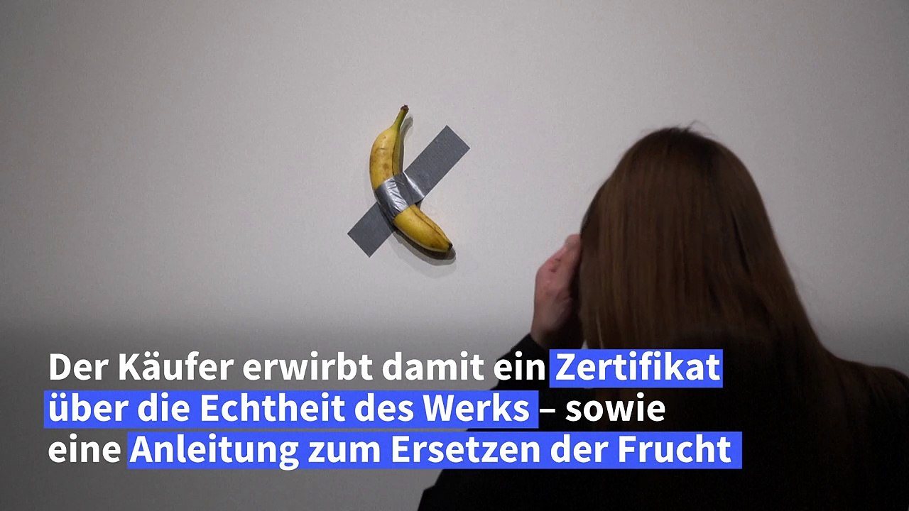 An wand geklebte banane in new york für 6,2 millionen dollar versteigert