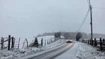 Les images des premières chutes de neige en France