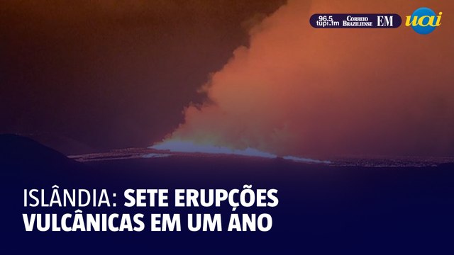 Sétima erupção vulcânica na Islândia em um ano