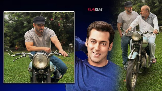 Salman Khan पापा Salim Khan की पहली bike पर बैठ हुए emotional , करवाया photoshoot ! FilmiBeat