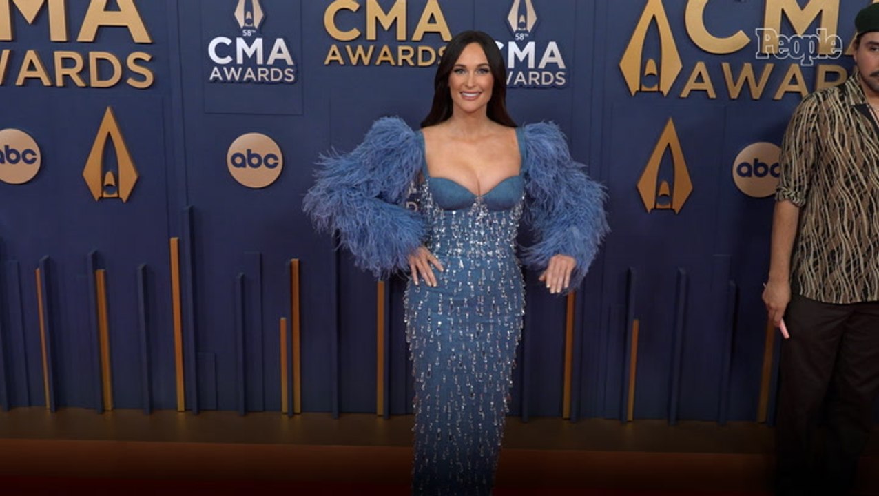 Kacey Musgraves Serves Country Glam in Denim Dress with Beaded Fringe and Feathers at 2024 CMA Awards