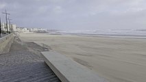 Tempête Caetano rivière de sable sur la Grande plage des Sables-d'Olonne