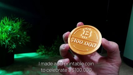 ₿ Bitcoin 100000 - Bitcoin 3D Print Model - 3D Coin Model - Bitcoin Price