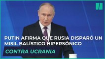 Putin afirma que Rusia disparó un misil balístico hipersónico contra Ucrania como advertencia a Occidente