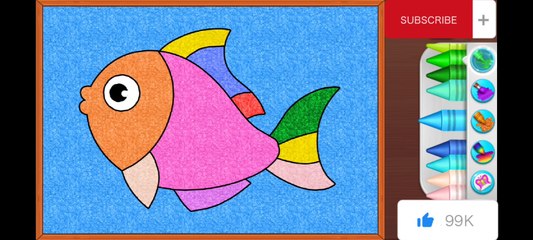 كبف ترسم وتلون سمكه كيوت - How To Draw Cute Fish