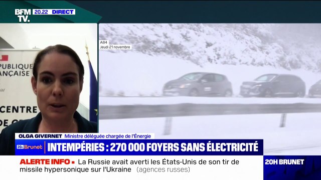 Neige: 270.000 foyers sont privés d'électricité , indique la ministre déléguée chargée de l'Énergie Olga Givernet