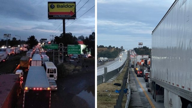 Autopista México - Querétaro con largas filas por accidentes y reducciones de carriles