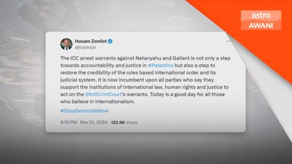 Duta Palestin ke UK alu-alukan waran tangkap dikeluarkan ICC