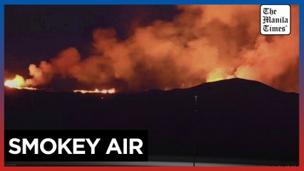 Iceland volcano eruption lights up night sky
