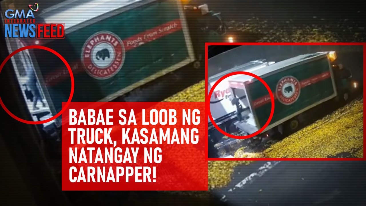 Babae sa loob ng truck, kasamang natangay ng carnapper! | GMA Integrated Newsfeed