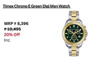 Timex Chrono E Green Dial Men Watch -TWEG20104
