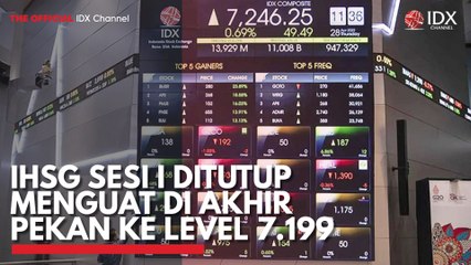IHSG Sesi I Ditutup Menguat di Akhir Pekan ke Level 7.199