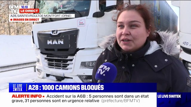 1.000 camions bloqués sur l'A28: Une fois que l'interdiction a été mise, nous en tant que poids lourds on ne peut pas faire demi-tour