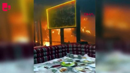 1 kişinin öldüğü restoran yangınında korku dolu anlar kamerada