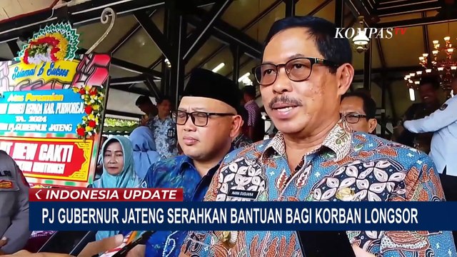Pj Gubernur Jateng Nana Sudjana Serahkan Bantuan ke Keluarga Korban Longsor di Purworejo