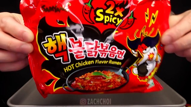 NUCLEAR FIRE NOODLES CHALLENGE! 2X SPICY _ ASMR Eating Mukbang