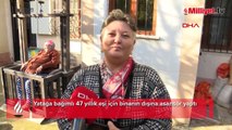 47 yıllık yatağa bağımlı eşi için binanın dışına asansör yaptı