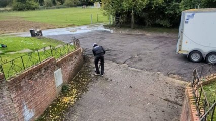 Satisfying jet washing brings a muddy driveway back to its fresh and clean look