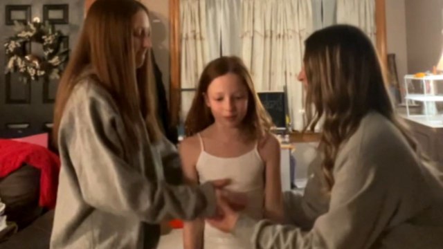 Girls inspired by cheerleading tricks attempt a risky flip that goes wrong