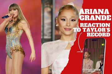Ariana Grande and Cynthia Erivo react to and Taylor Swift's record