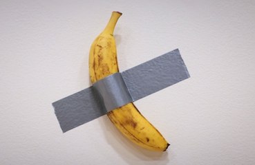 A banana duct-taped to a wall has sold for 6.2 million dollars