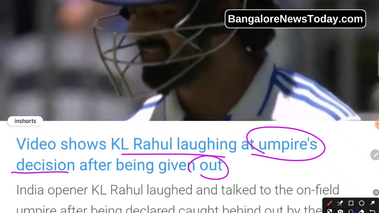 KL Rahul laughing at umpire's decision after being given out // Bangalore News Today