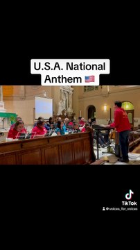 U.S.A. National Anthem 🇺🇸 Voices for Voices joins Hearts for Music Special Needs Orchestra playing guitar 🎸 at their annual event at St. Bernard’s Catholic Church filmed by EWTN