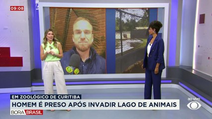 Homem é preso após invadir lago de hipopótamos em zoológico de Curitiba