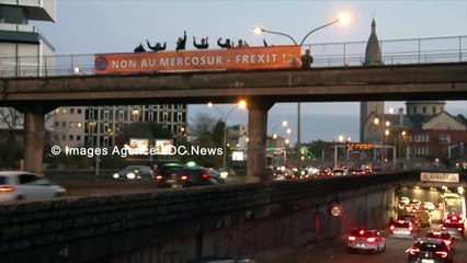 Opération sur le périphérique de Paris. Non au mercosur Frexit. Paris/France - 22 Novembre 2024