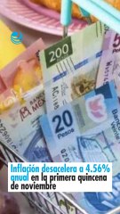 Inflación desacelera a 4.56% anual en la primera quincena de noviembre