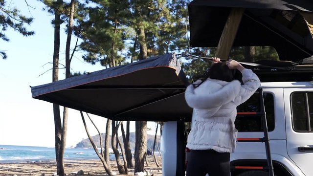 Episode 233 Camping alone at the beach in winter is so healing #camping #Outdoor Camping #ImmersiveCamping #Unzip #Shake before going to bed