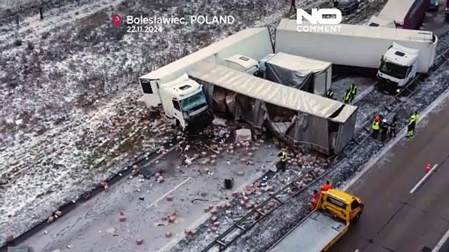 حادث مروع في بولندا: تصادم 7 مركبات مع أول تساقط للثلوج