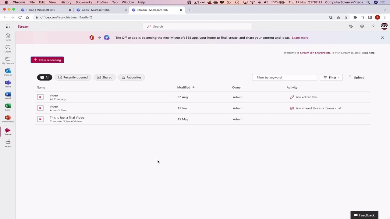 How to USE Microsoft Stream for Office 365 On a Mac - Tutorial 1 - Introduction - Basic Tutorial