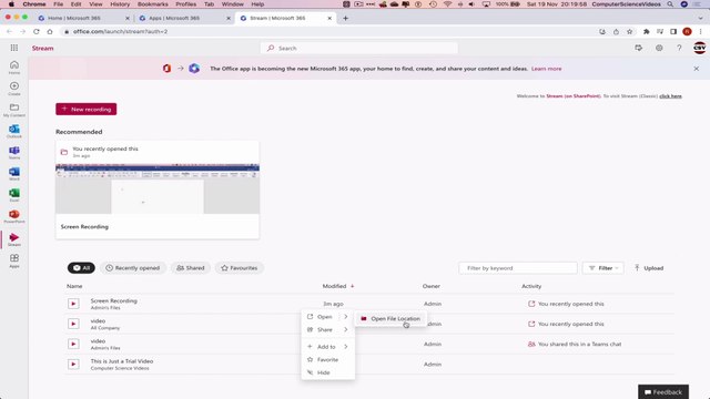 How to USE Microsoft Stream for Office 365 On a Mac - Tutorial 3 - Locate Video - Basic Tutorial