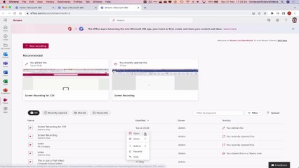 How to USE Microsoft Stream for Office 365 On a Mac - Tutorial 8 - Duplicate Video - Basic Tutorial