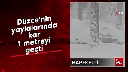 Düzce'nin yaylalarında kar 1 metreyi geçti