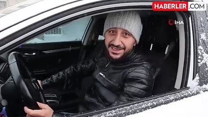 Nevşehir'de Kar Yağışında Araçları Kurtarmak İçin İlginç Yöntem