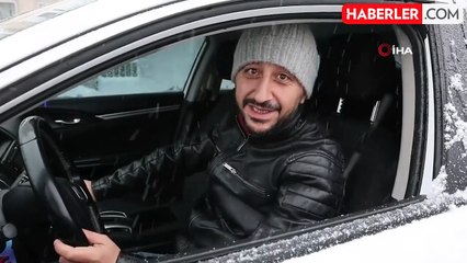 Nevşehir'de Kar Yağışında Araçları Kurtarmak İçin İlginç Yöntem