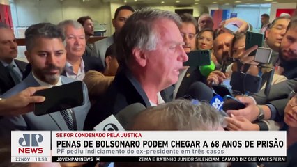 Caso condenado, penas de Bolsonaro podem chegar a 68 anos de prisão