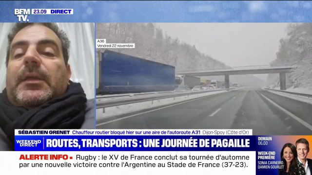 Chutes de neige: On n'avait aucune information concernant l'A31 , raconte Sébastien Gremet, chauffeur routier