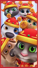 Lunar New Year Dance 💃👯🏮 Talking Tom #Shorts