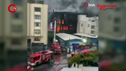 Beylikdüzü'nde 5 saattir devam eden yangın söndürülemiyor!